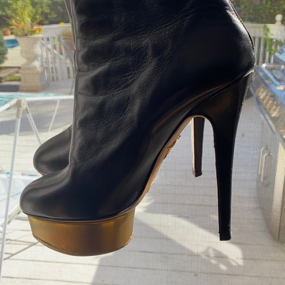 Charlotte Olympia knee high leather boots